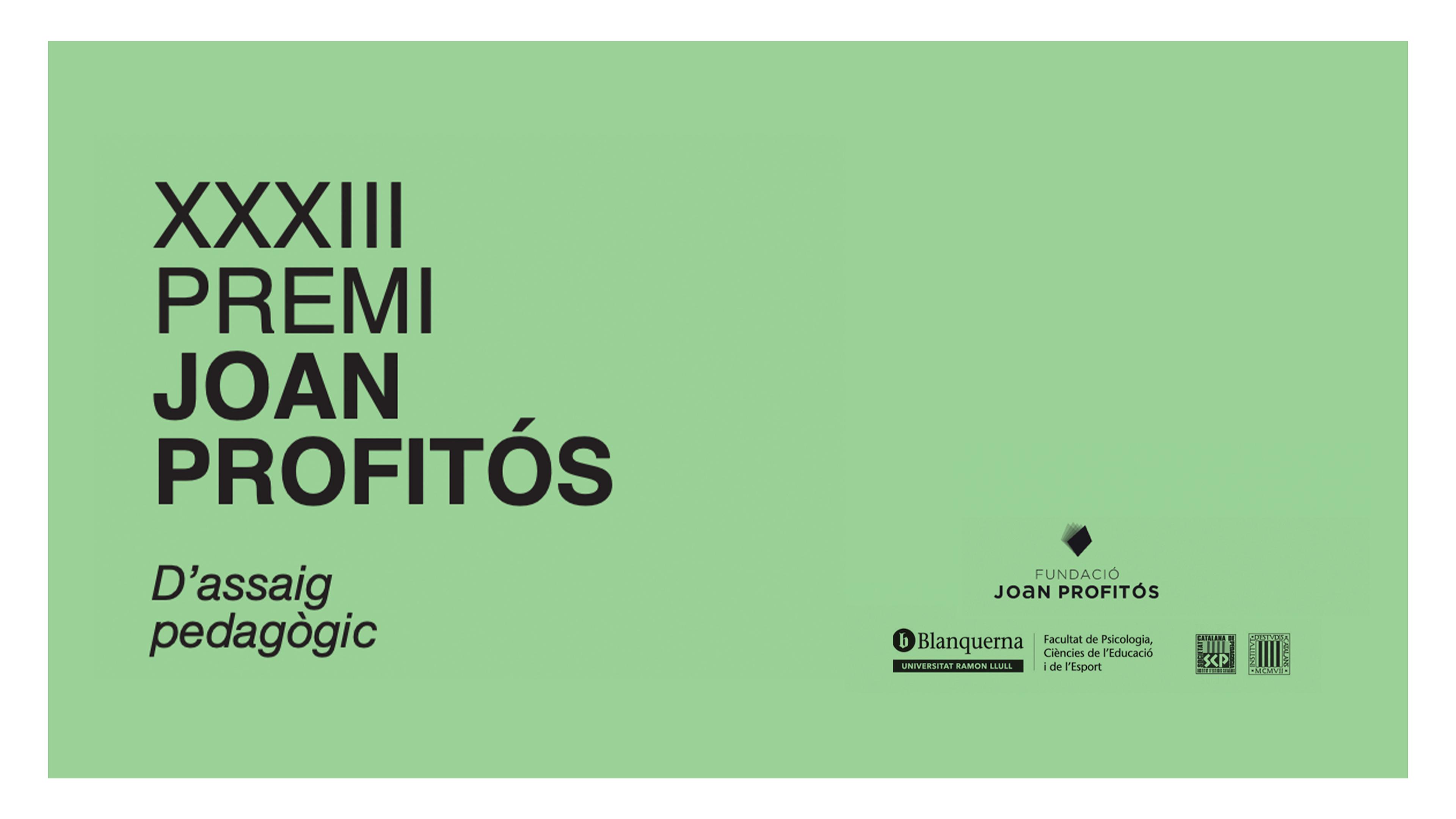 XXXIII Premi Joan Profitós