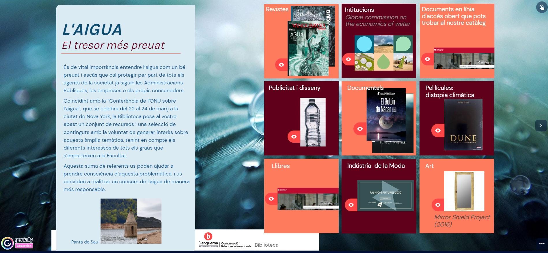 Biblioteca expositor aigua