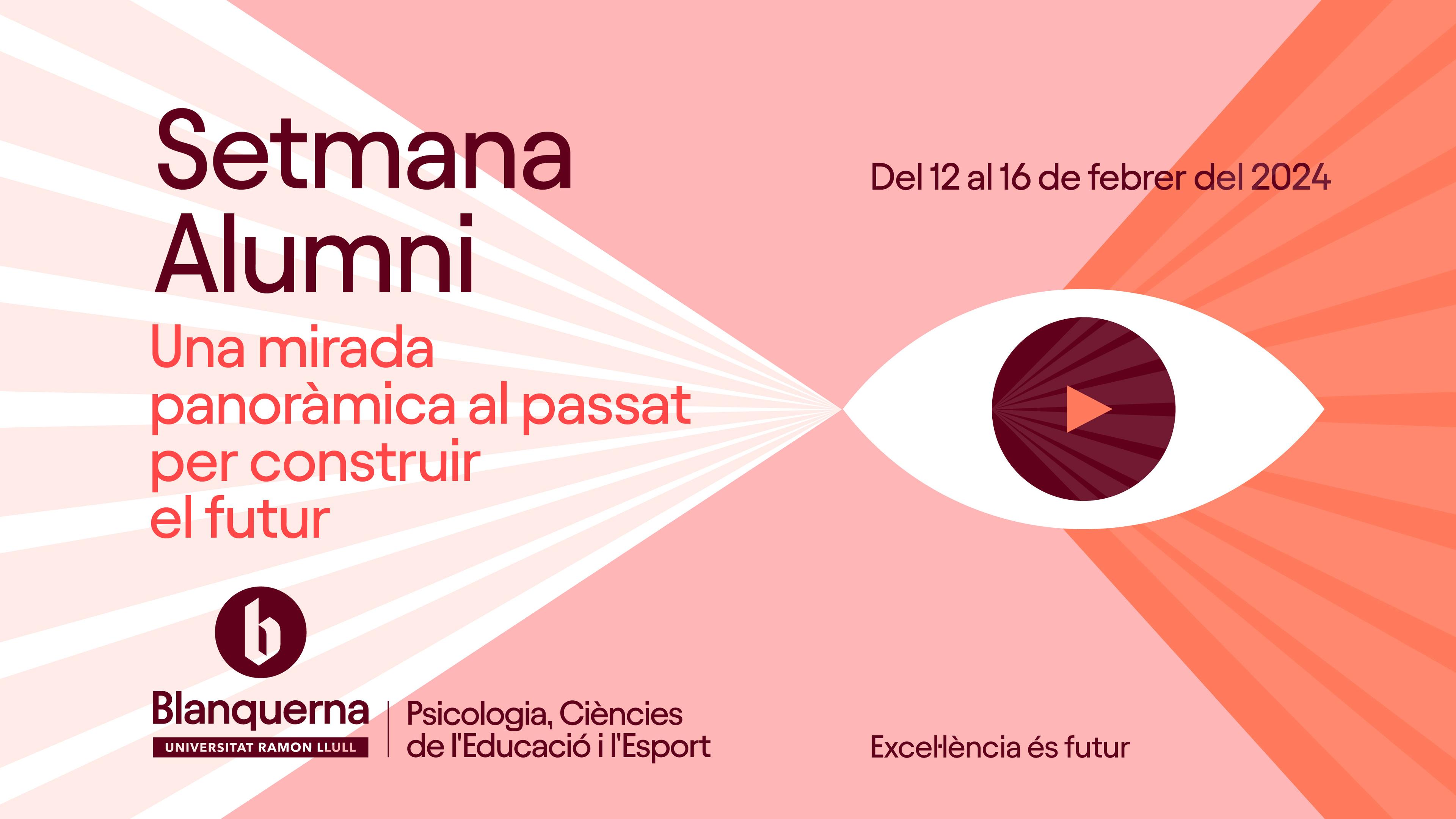 Cartell Setmana Alumni a la Facultat de Psicologia, Ciències de l'Educació i l'Esport.