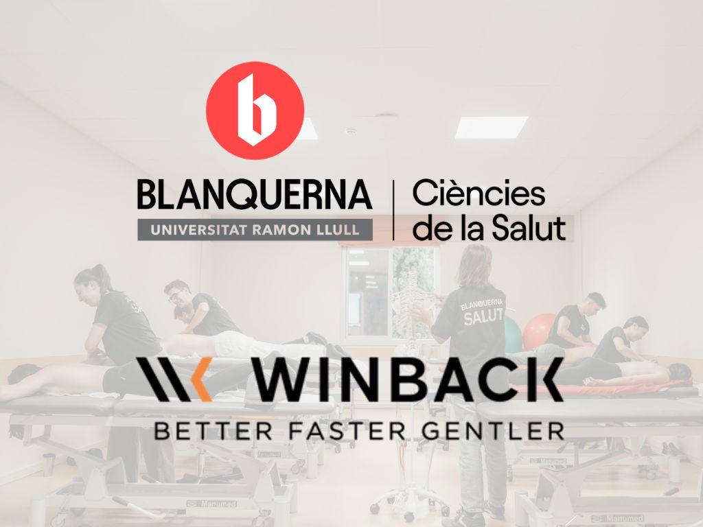 collage de logo entre la Facultat de Ciències de la Salut i Winback