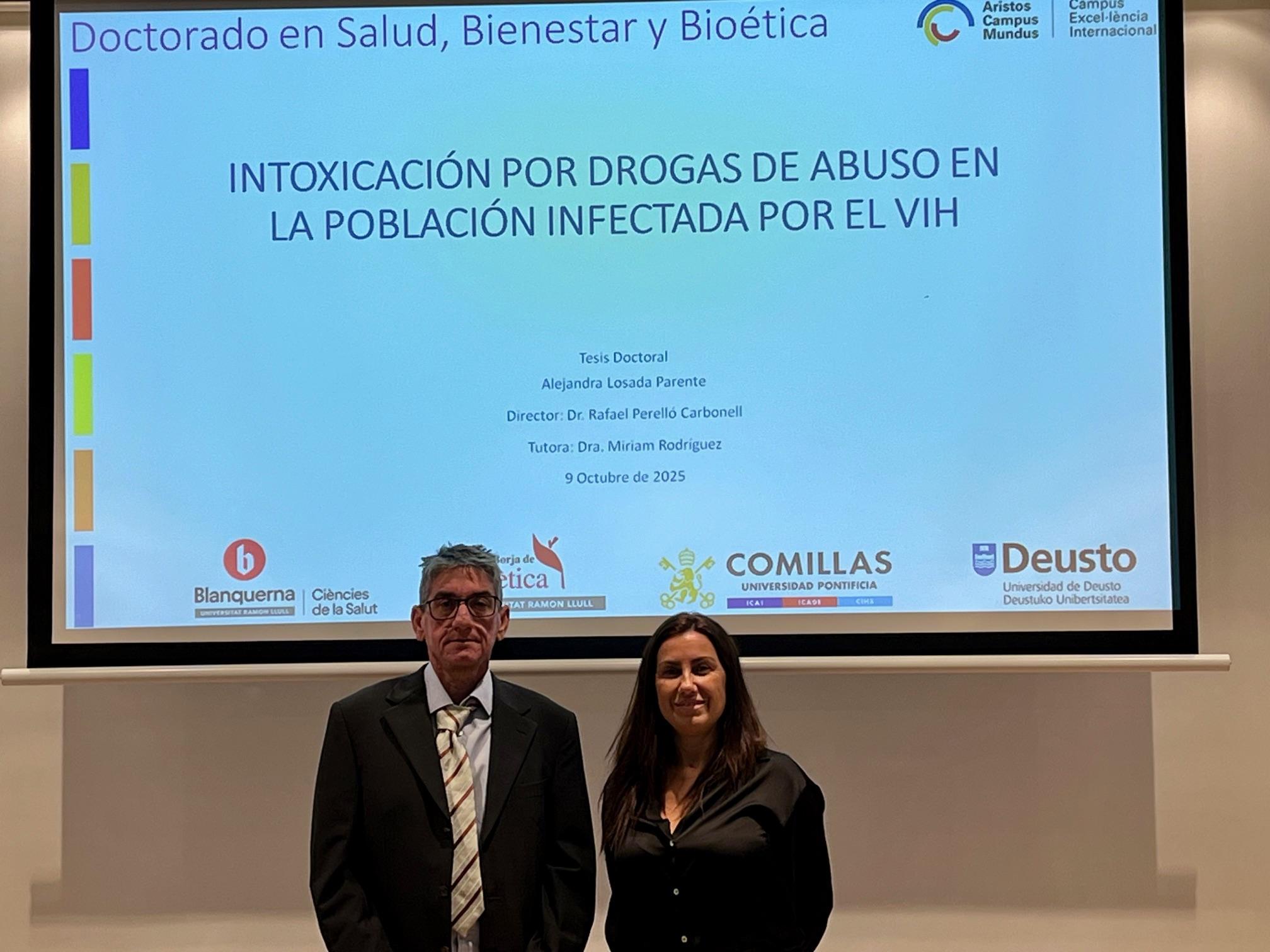 La doctoranda Alejandra Losada amb el Dr. Rafael Perelló