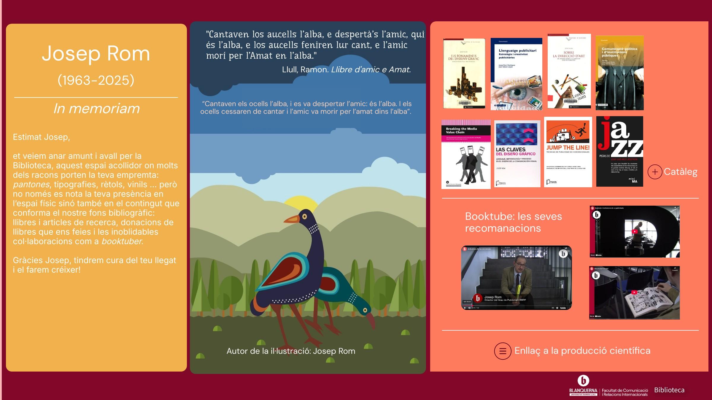 Expositor  biblioteca FCRI dedicat a Josep Rom