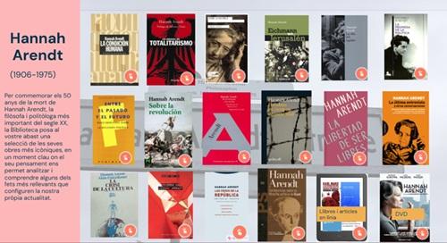 Expsitor dedicat a Hannah Arendt
