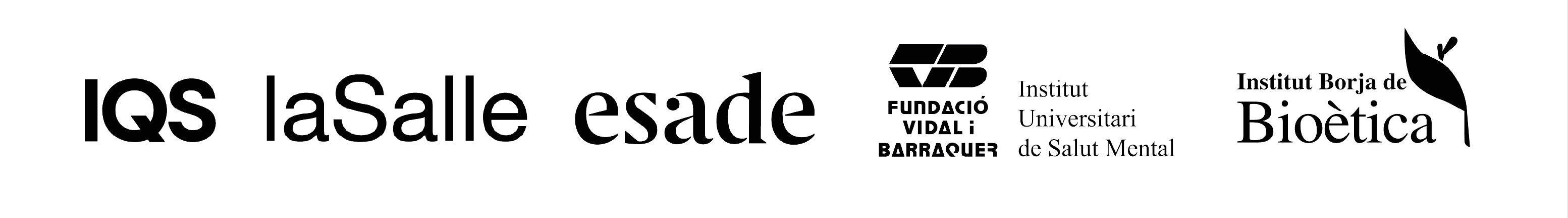 logotips URL: IQS, laSalle, esade, Fundació vidal i barraquer, institut borja de bioètica
