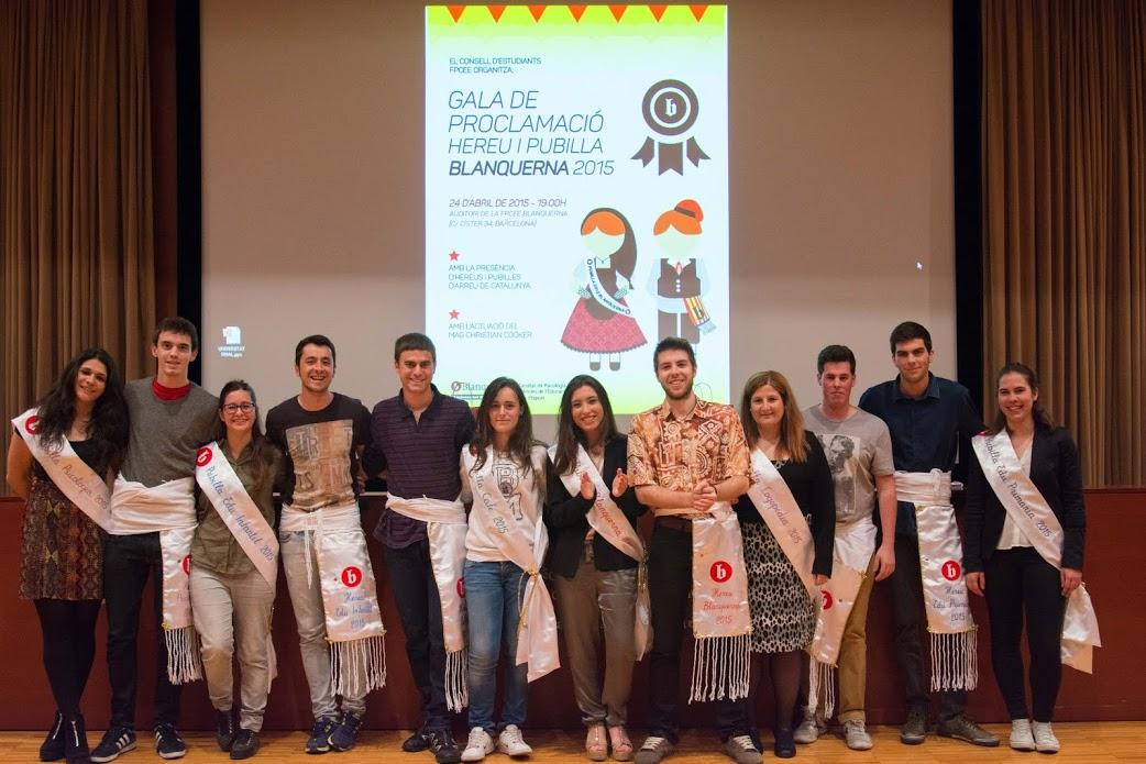 Adrian González y Patricia Bedoya proclamados Hereu y Pubilla Blanquerna 2015