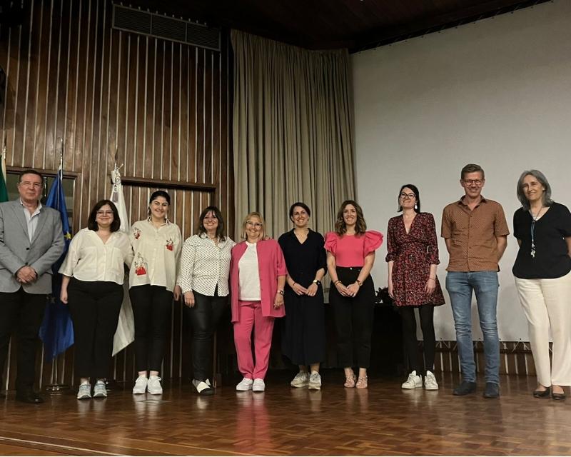 Les professores del grau en Infermeria Cristina Suris i Maribel Alcolea a Coimbra, Portugal, durant la International Week.