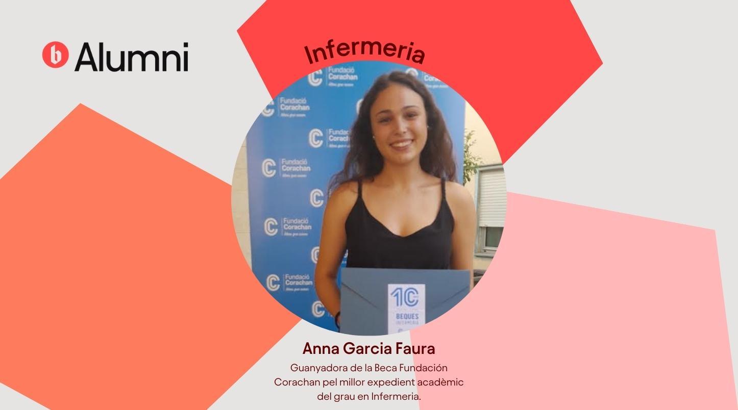 Anna Garcia Faura, guanyadora de la Beca Fundación Corachan pel millor expedient acadèmic del grau en Infermeria.