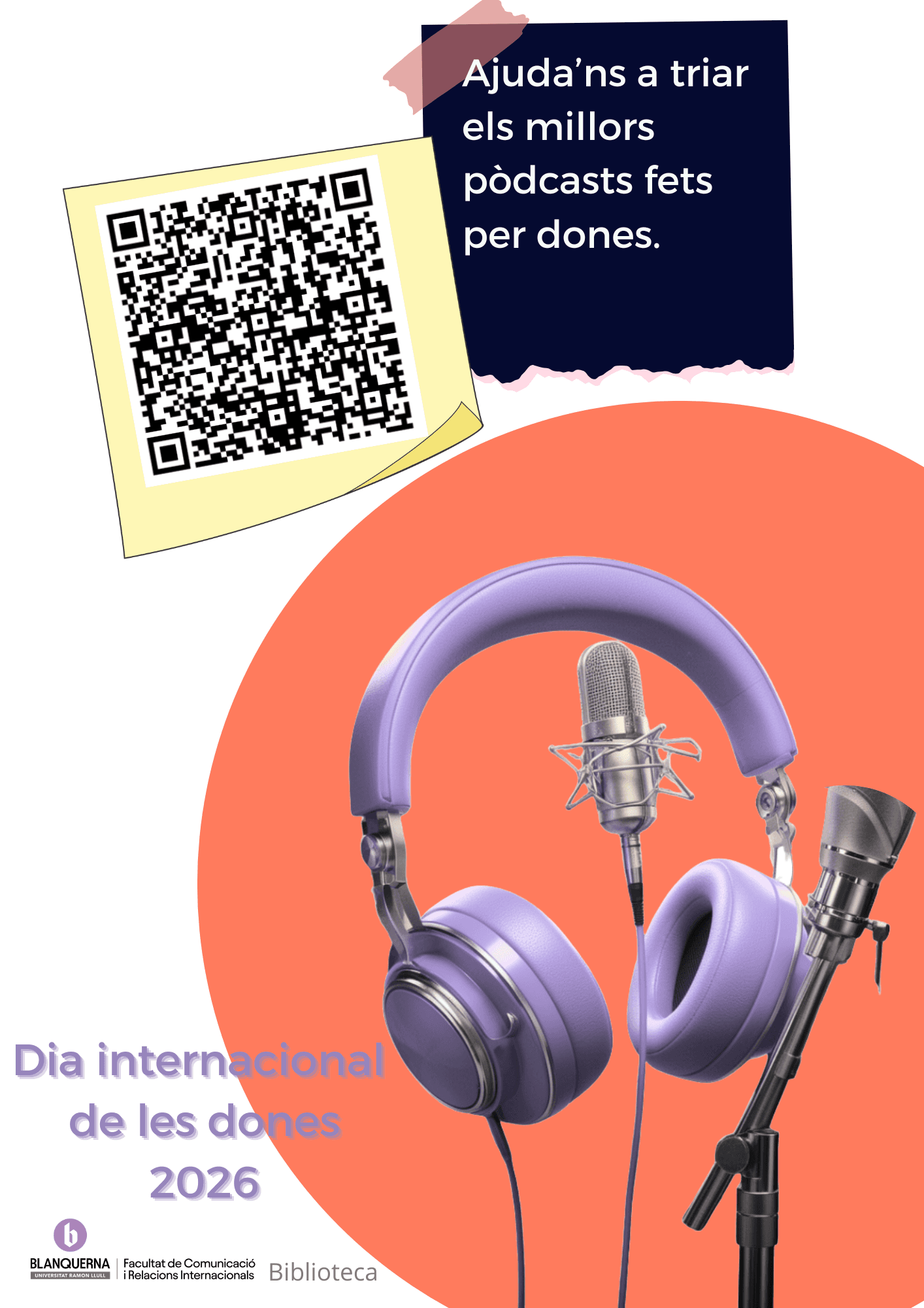 Biblioteca FCRI triar pòdcasts dones 2026