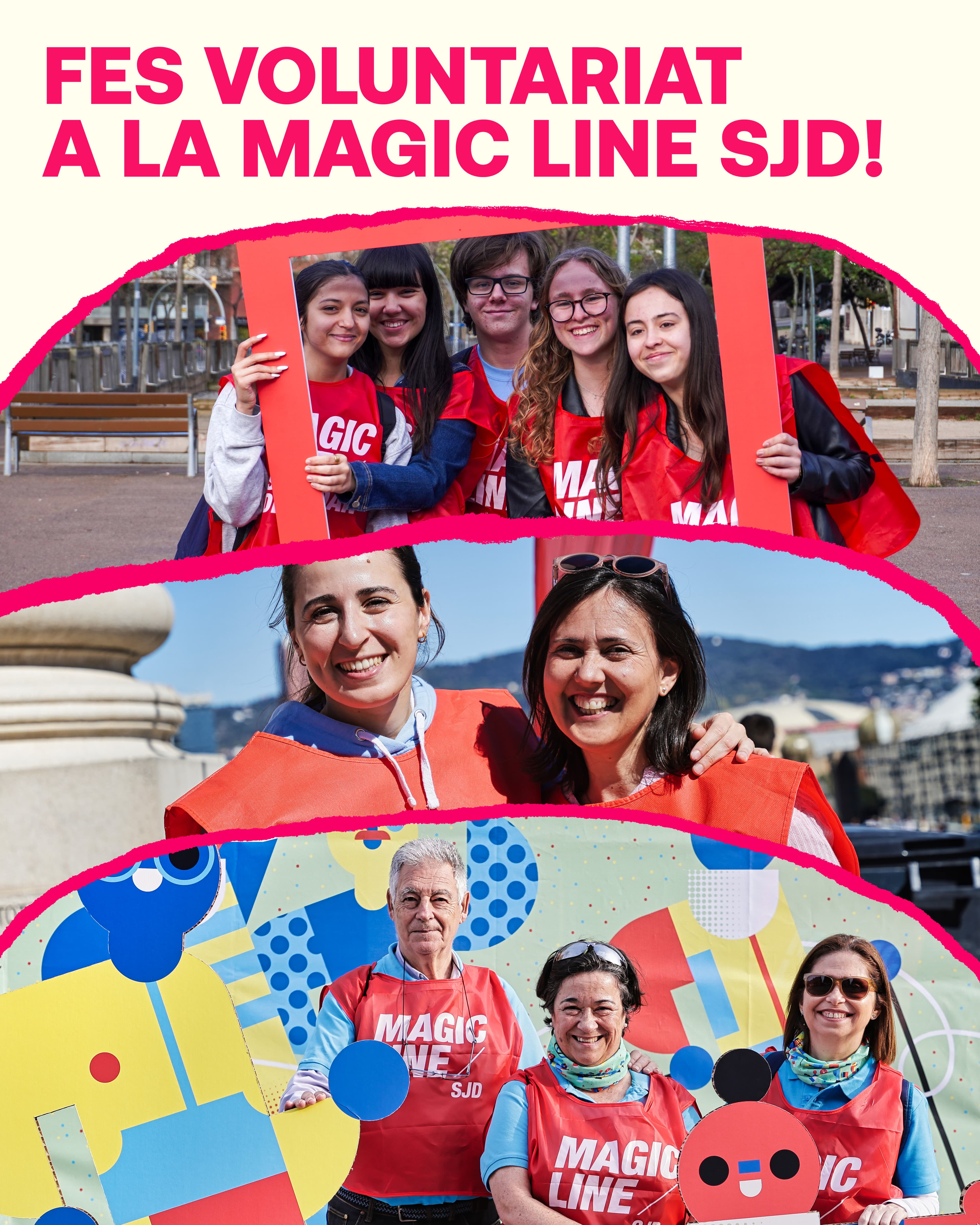 Imatge de voluntaris en la Magic Line SJD