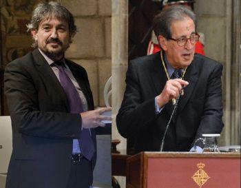 Carles Capdevila i Romà Cuyàs, padrins de la promoció 2014 de la Facultat