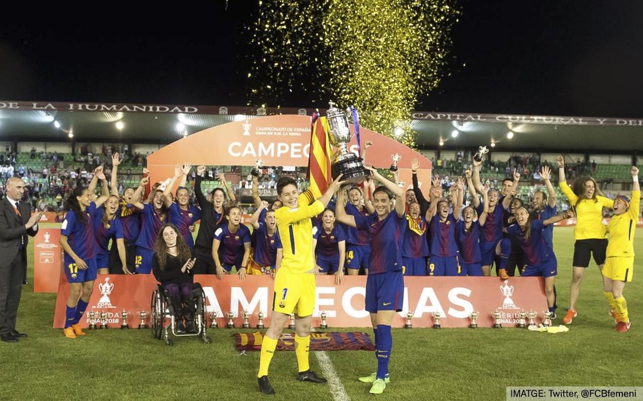 Estudiantes de Blanquerna-URL ganan la Copa de la Reina con el FC Barcelona femenino 