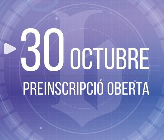 El dia 30 d'octubre s'obre el període de preinscripció per al curs 2019-2020