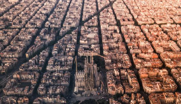 Eixample de Barcelona vista d'ocell