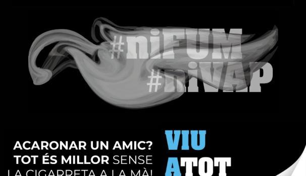 Canmpanya Ni Fum Ni VAP del Col·legi d'Infermeres i Infermers de Catalunya per la setmana sense fum i el Dia Mundial Sense Tabac 2023.