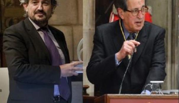 Carles Capdevila i Romà Cuyàs, padrins de la promoció 2014 de la Facultat