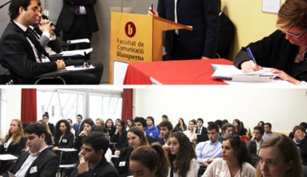 Students participate in a simulation of the Permanent Court of Arbitration